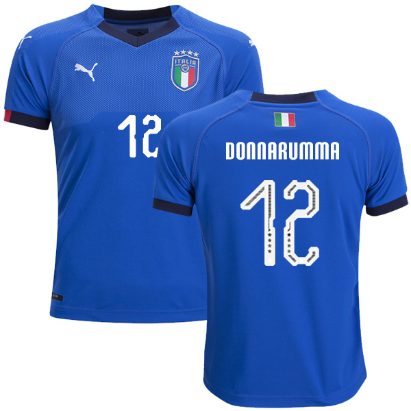 Italy #12 Donnarumma Home Kid Soccer Country Jersey - Click Image to Close